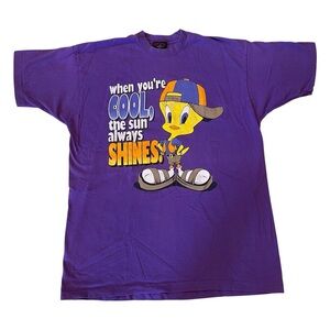 Vtg T Shirt Tweety Bird Unisex Tee 90s 1994 Garment Graphic Warner Bros Size XXL